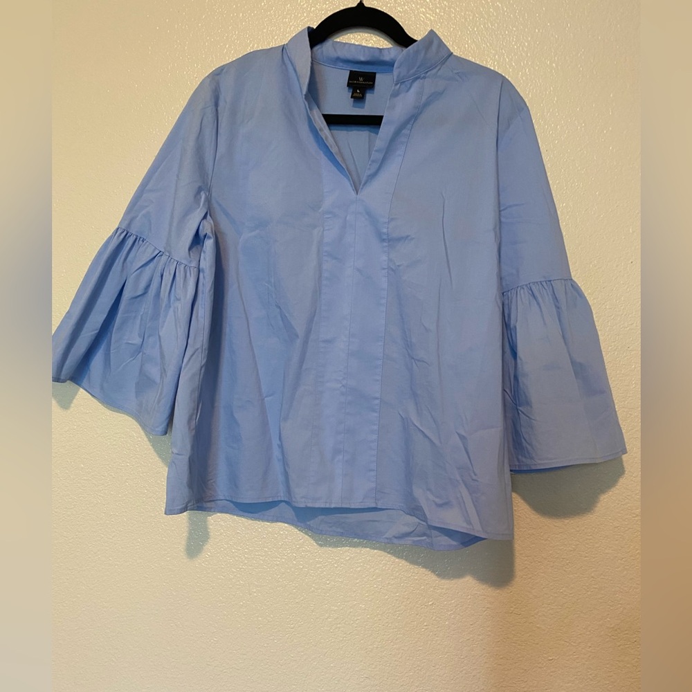 Worthington Light Blue Blouse with Bell Sleeves
